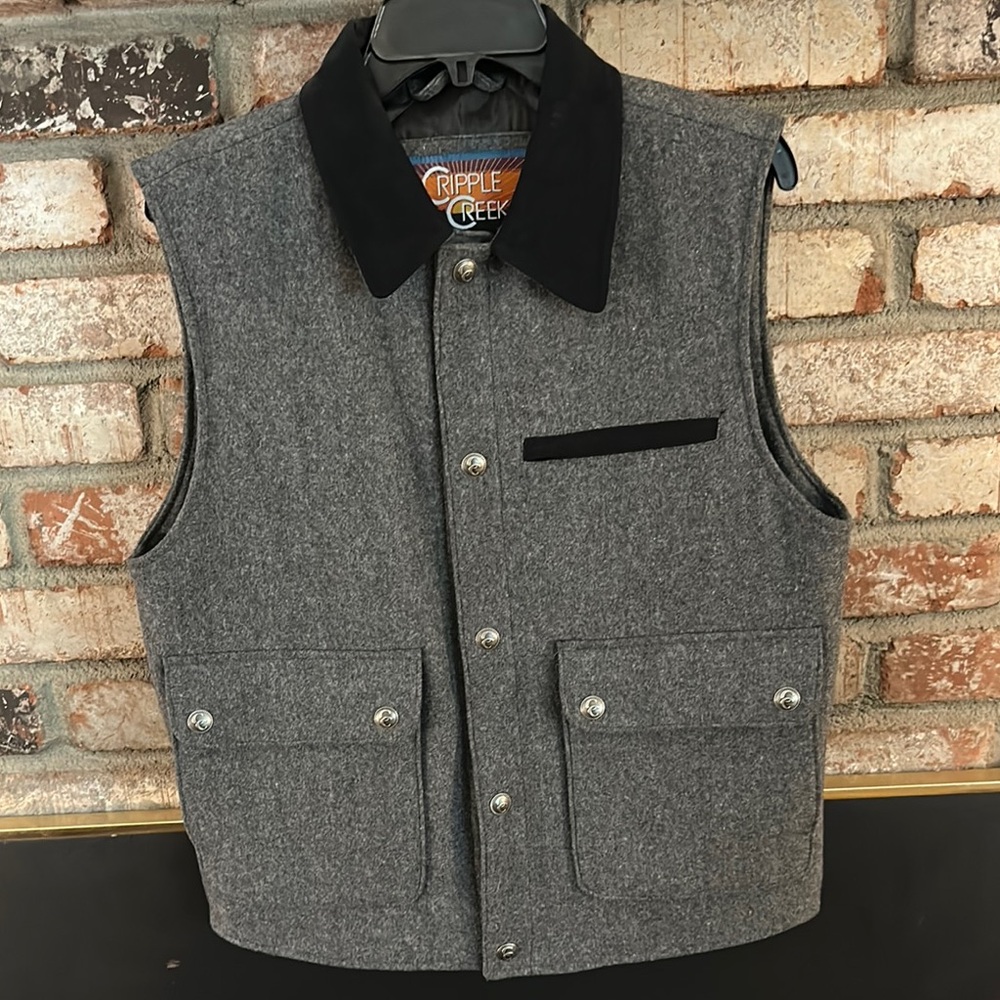 Cripple Creek Gray Wool Vest